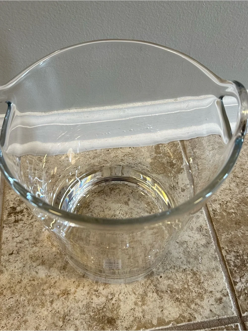 Crate & Barrel Scissor Cut Crystal Wine Chiller Bucket